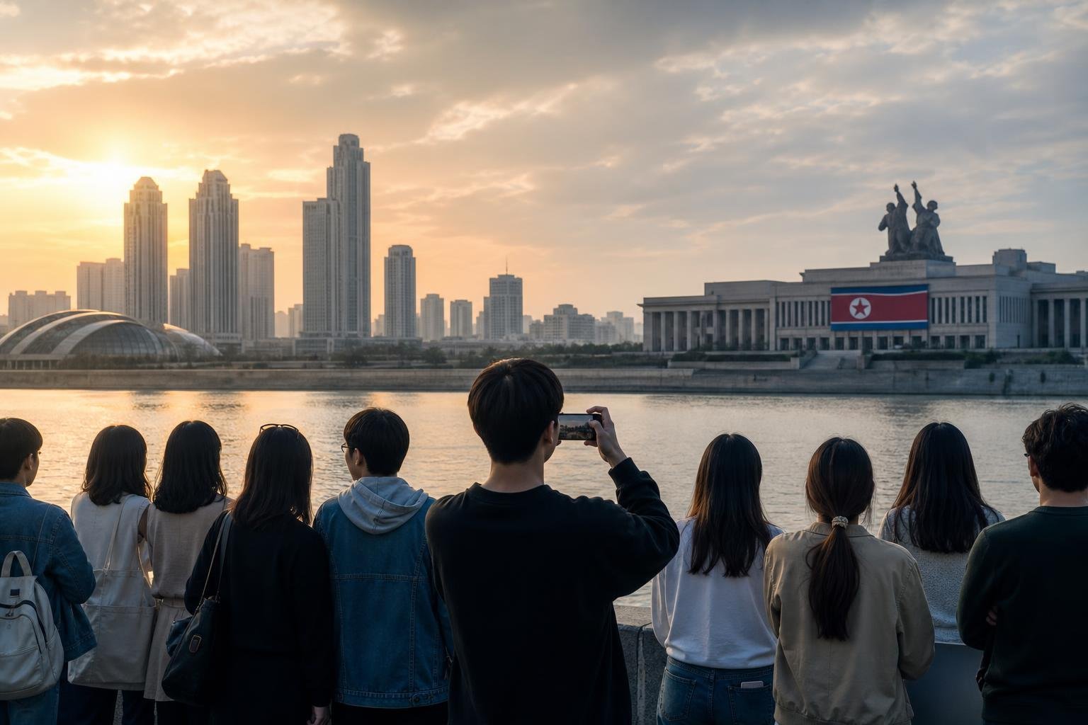 Original editorial illustration for South Korean popular culture North Korea editorial photo
