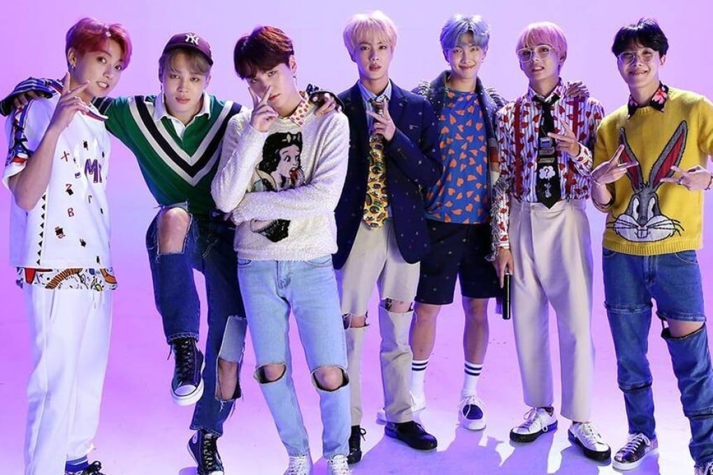 BTS singer group members live performance photo editorial photograph