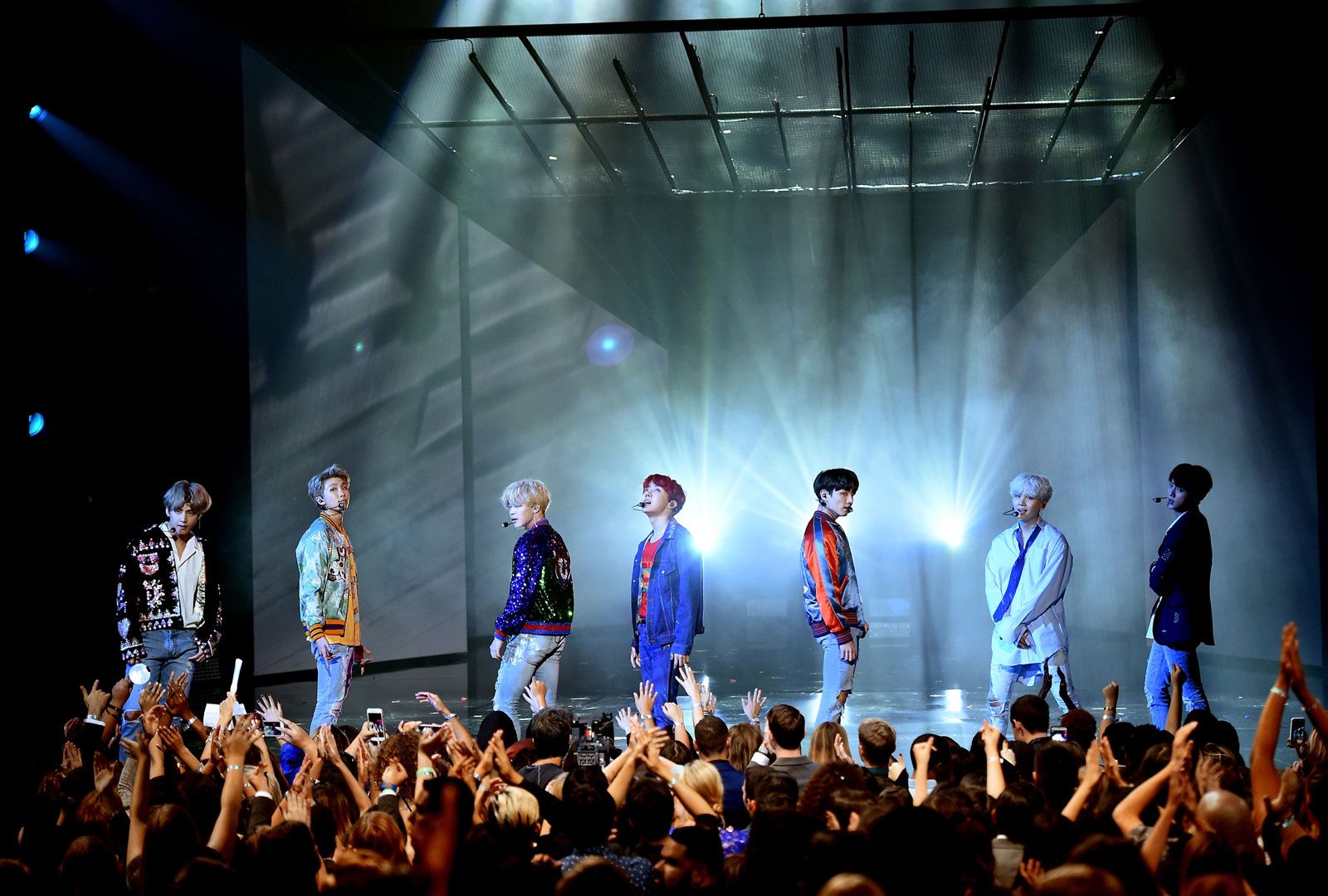 BTS concert audience performance editorial photo editorial photograph