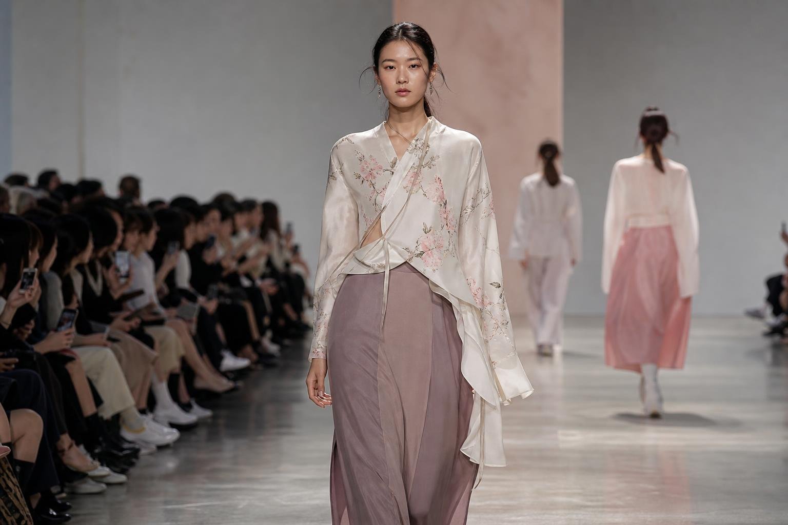 Original editorial illustration for Recto Korean fashion runway licensed editorial photo